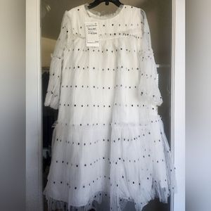 Nordstrom Ivory Polka Dot Tulle